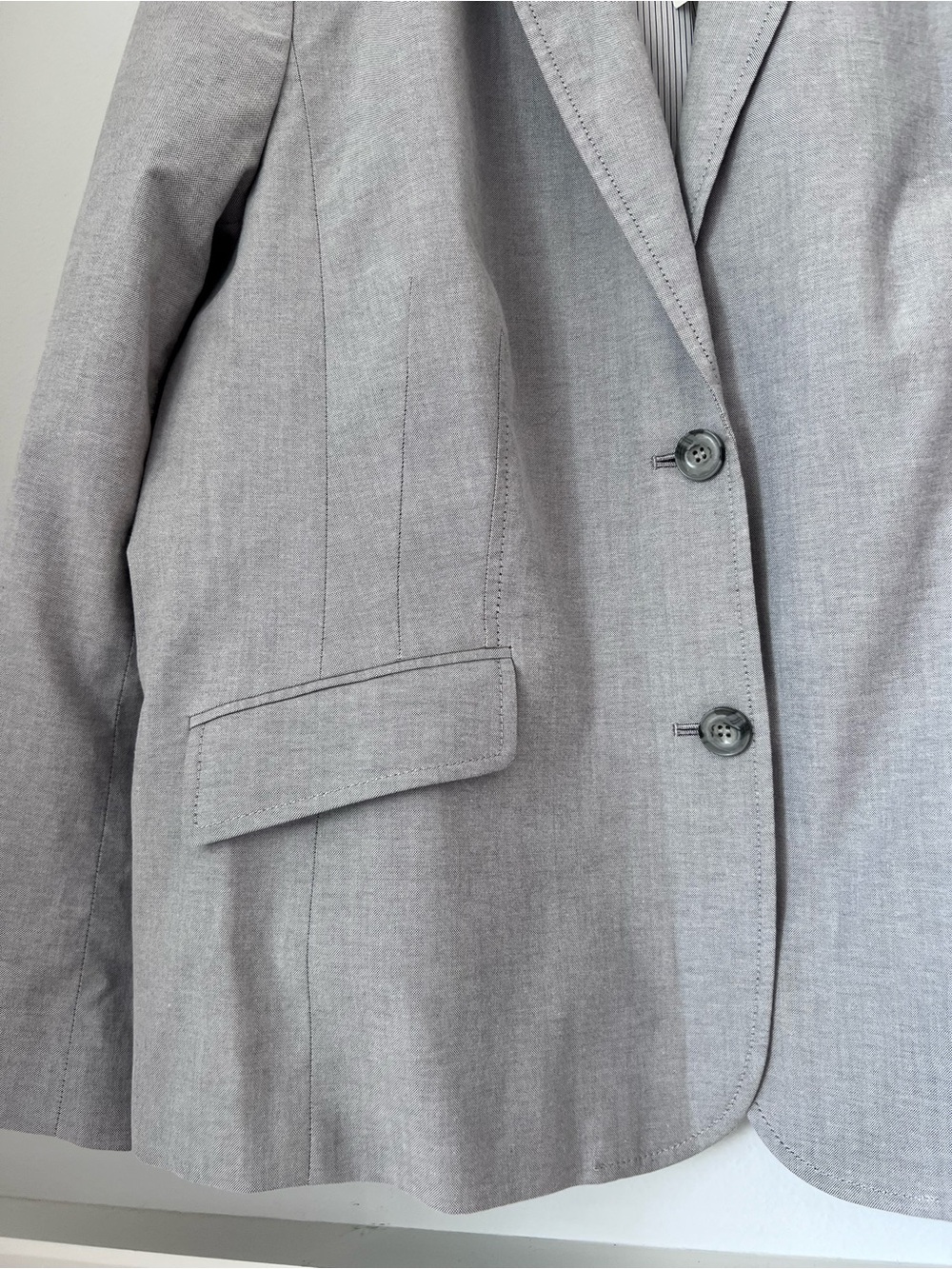 Talbots Light Gray Classic Two-Button Blazer - Picture 2 of 10